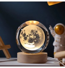 Dolunay Tasarımlı Işıklı Cam Küre