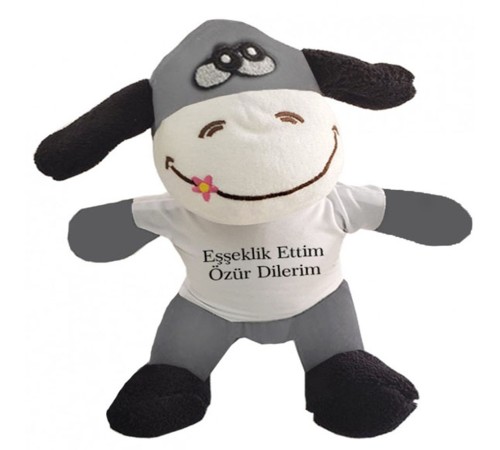 Oyuncak Peluş Eşeklik Ettim Tişörtlü Eşek Oyuncak Peluş Eşeklik Ettim Tişörtlü Eşek