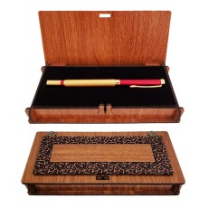 Ahşap Kutulu Gold Kırmızı Tasarım Roller Kalem