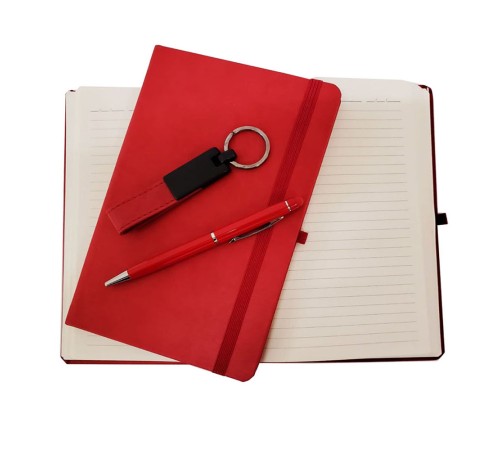 Kırmızı Defter Kalem ve Anahtarlık Seti Kırmızı Defter Kalem ve Anahtarlık Seti