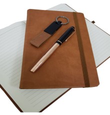 Özel Taba Rengi Vip Kalem Defter Ve Anahtarlık Seti