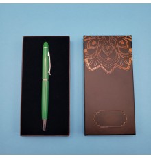 Mandala Desenli Kutulu Yeşil Touchpen Tükenmez Kalem