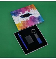 Mavi Renkli Kalem Çakmak ve Anahtarlık Set