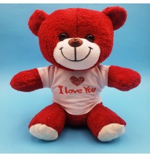 Kırmızı I Love You Tişörtlü Peluş Ayıcık