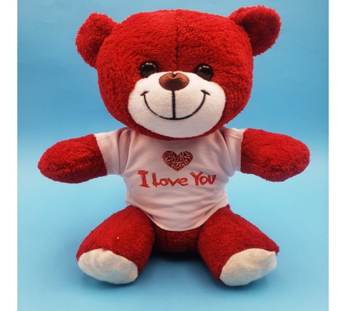 Kırmızı I Love You Tişörtlü Peluş Ayıcık Kırmızı I Love You Tişörtlü Peluş Ayıcık