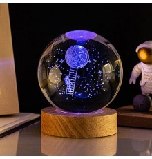 Aya Çıkan Astronot Tasarımlı Işıklı Cam Küre