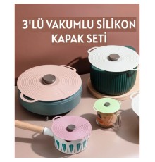 3'lü Vakumlu Silikon Kapak Seti