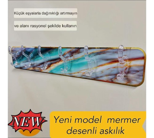 Mermer Desenli Yapışkanlı Askılık Mermer Desenli Yapışkanlı Askılık