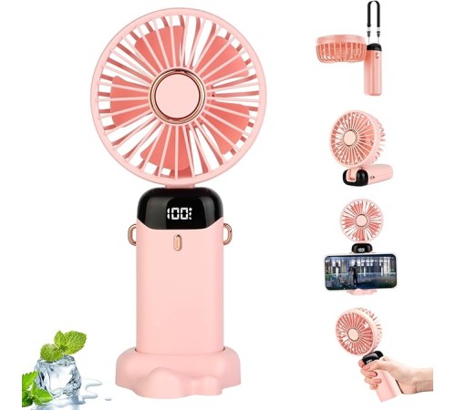 USB Şarjlı Taşınabilir Katlanabilir El Fanı Pembe Renk USB Şarjlı Taşınabilir Katlanabilir El Fanı Pembe Renk