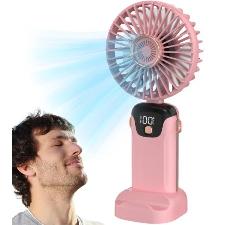 USB Şarjlı Taşınabilir Katlanabilir El Fanı Pembe Renk USB Şarjlı Taşınabilir Katlanabilir El Fanı Pembe Renk