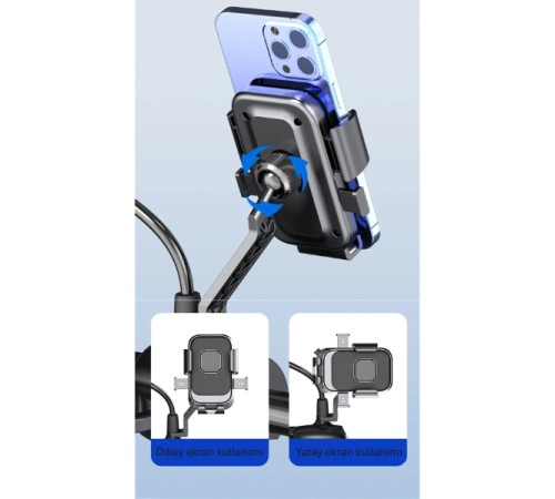 360° Dikiz Aynası Bisiklet Motosiklet Telefon Tutucu