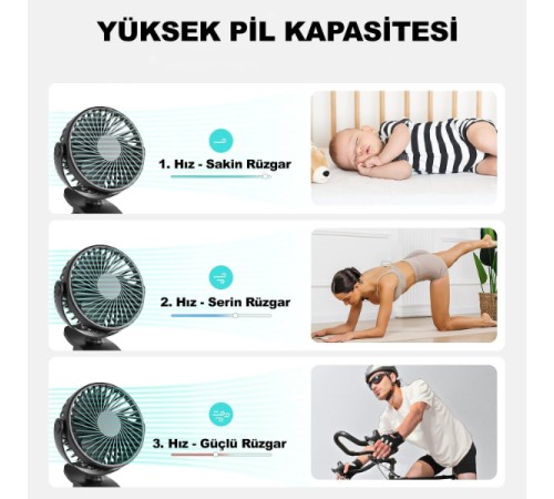 Masaüstü Şarjlı Klipsli Portatif Fan Masaüstü Şarjlı Klipsli Portatif Fan