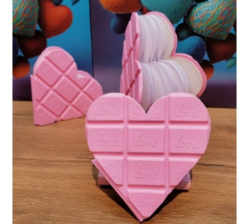 Kalpli Çikolata Not Defteri Pembe Renk Kalpli Çikolata Not Defteri Pembe Renk