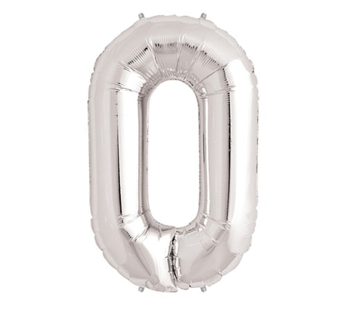0 Rakam Folyo Balon Gümüş 40 inç 0 Rakam Folyo Balon Gümüş 40 inç