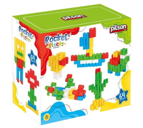 03 604 Rocket Bloklar 64 Parça -Pilsan Oyuncak 03 604 Rocket Bloklar 64 Parça -Pilsan Oyuncak