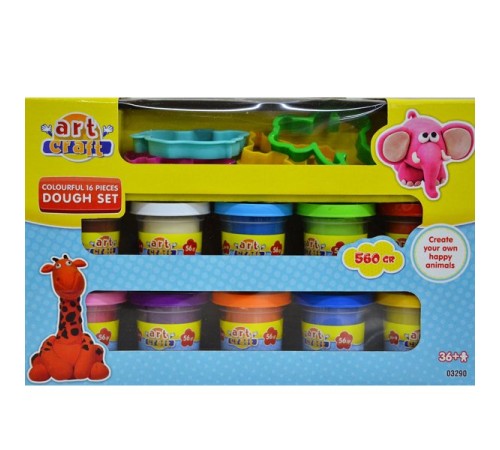 03290 Art Craft 16 parça HAMUR SETİ-RENGARENK / 560 gr 03290 Art Craft 16 parça HAMUR SETİ-RENGARENK / 560 gr