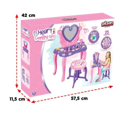 06 047 Kalp Makyaj Masası Mor -Pilsan Oyuncak 06 047 Kalp Makyaj Masası Mor -Pilsan Oyuncak