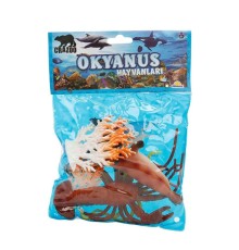 0709 Okyanus Hayvanları Poşetli Hayvan Oyun Seti Orta Boy