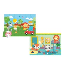 13406 KS Fisher-Price Baby Puzzle - Railway & Bedtime / 12+24 Parça Puzzle / +4 yaş