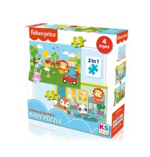 13406 KS Fisher-Price Baby Puzzle - Railway & Bedtime / 12+24 Parça Puzzle / +4 yaş