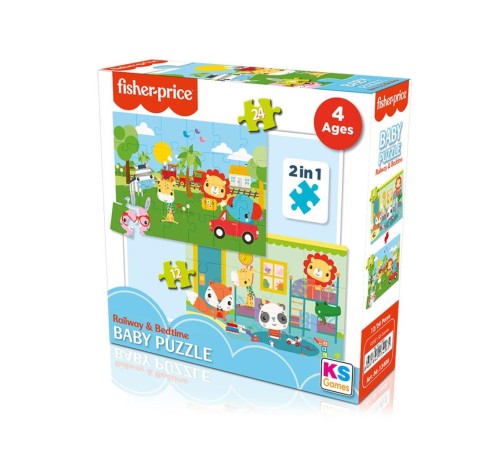 13406 KS Fisher-Price Baby Puzzle - Railway & Bedtime / 12+24 Parça Puzzle / +4 yaş 13406 KS Fisher-Price Baby Puzzle - Railway & Bedtime / 12+24 Parça Puzzle / +4 yaş