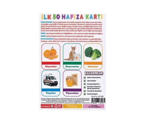 1475 İLK 50 HAFIZA KARTLARI (MEMORY GAME ) 1475 İLK 50 HAFIZA KARTLARI (MEMORY GAME )