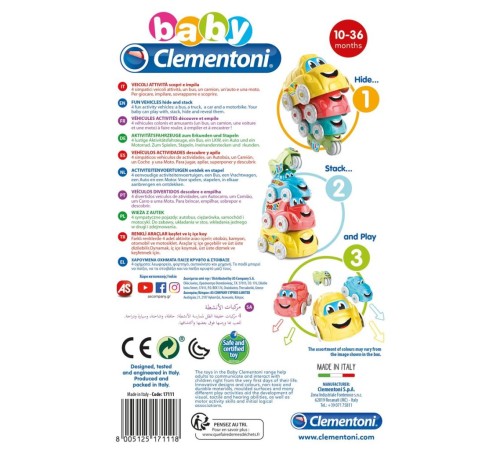 17111 Baby Clementoni - Renkli Araçlar 6-36 ay 17111 Baby Clementoni - Renkli Araçlar 6-36 ay