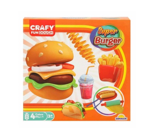 2015 Crafy Süper Burger Oyun Hamuru Seti 200 g 12 Parça 2015 Crafy Süper Burger Oyun Hamuru Seti 200 g 12 Parça