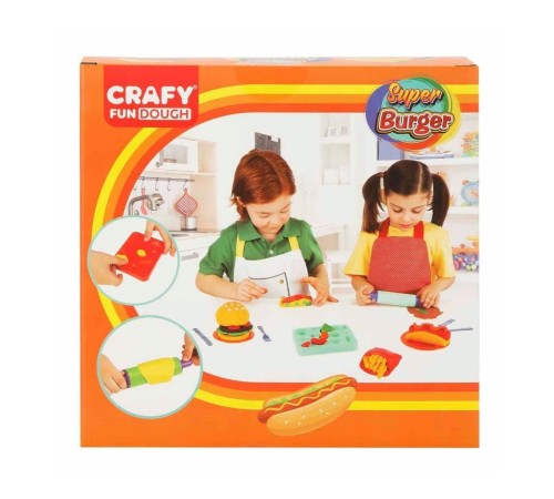 2015 Crafy Süper Burger Oyun Hamuru Seti 200 g 12 Parça 2015 Crafy Süper Burger Oyun Hamuru Seti 200 g 12 Parça
