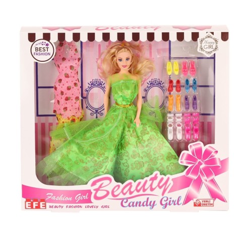 207 Ayakkabı Setli Candy Girl Bebek -Efe Toys