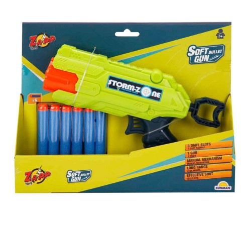 2712 Zapp 6 Mermili Sünger Dart Atan Silah -Sunman