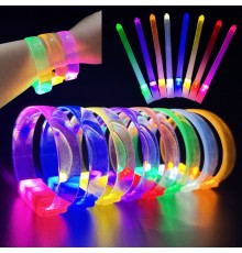 3 Modlu Pilli LED Işıklı Esnek Parti Bilekliği Beyaz