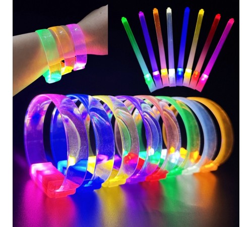 3 Modlu Pilli LED Işıklı Esnek Parti Bilekliği Beyaz