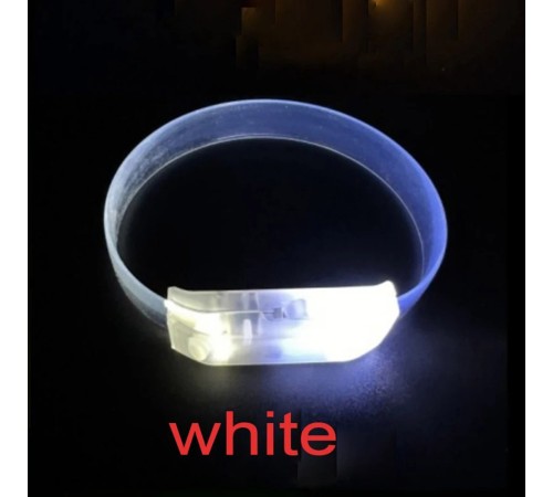 3 Modlu Pilli LED Işıklı Esnek Parti Bilekliği Beyaz