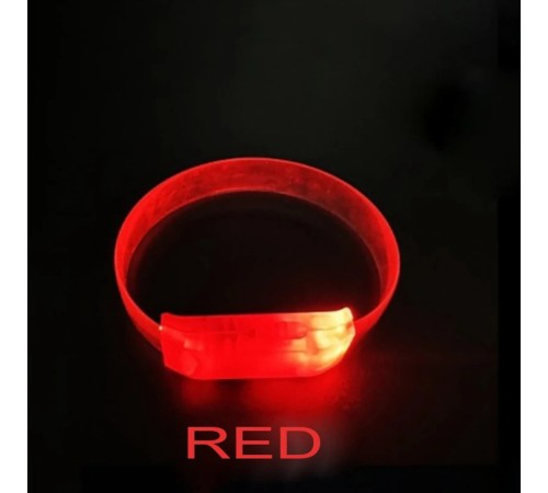 3 Modlu Pilli LED Işıklı Esnek Parti Bilekliği Kırmızı