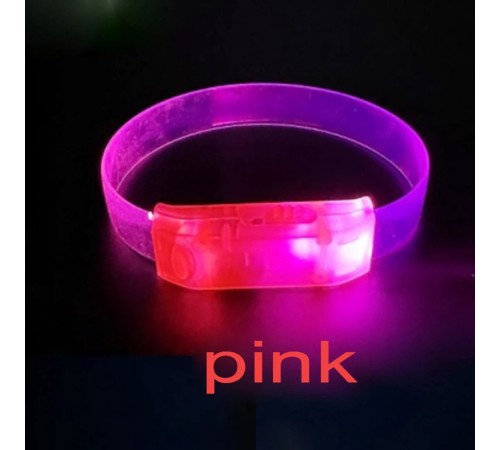 3 Modlu Pilli LED Işıklı Esnek Parti Bilekliği Pembe