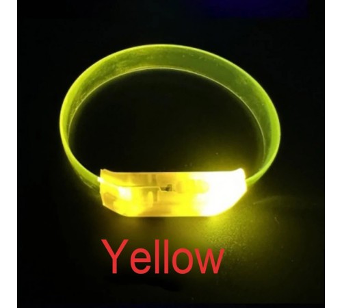 3 Modlu Pilli LED Işıklı Esnek Parti Bilekliği Sarı