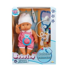 30111 Bebelou Doktor Zamanı Sesli Bebek Seti 35 cm -Sunman