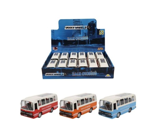 3097 Sunman, Çek Bırak Açık Halk Otobüsü 15 cm 3097 Sunman, Çek Bırak Açık Halk Otobüsü 15 cm