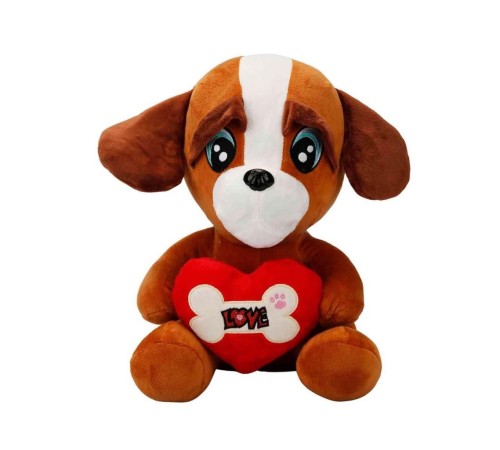 3183 Sunman, Kalpli Peluş Köpek 30 cm 3183 Sunman, Kalpli Peluş Köpek 30 cm