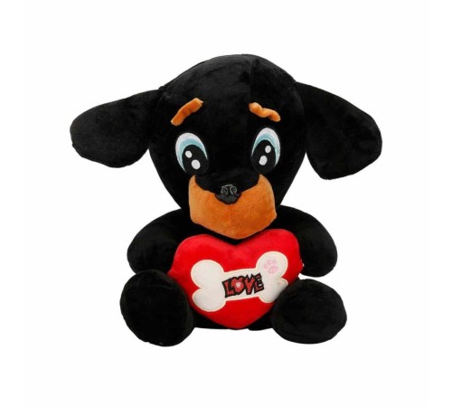 3183 Sunman, Kalpli Peluş Köpek 30 cm 3183 Sunman, Kalpli Peluş Köpek 30 cm