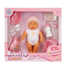 3823 Bebelou Bakım Zamanı Sesli Gülen Ağlayan Bebek 32 cm -Sunman