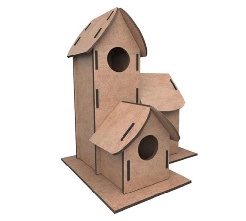 5269 Kumtoys Boyanabilir 3'lü Kuş Evi - Bird House 5269 Kumtoys Boyanabilir 3'lü Kuş Evi - Bird House
