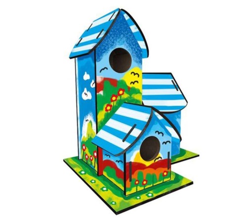 5269 Kumtoys Boyanabilir 3'lü Kuş Evi - Bird House 5269 Kumtoys Boyanabilir 3'lü Kuş Evi - Bird House