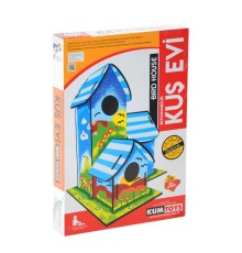 5269 Kumtoys Boyanabilir 3'lü Kuş Evi - Bird House