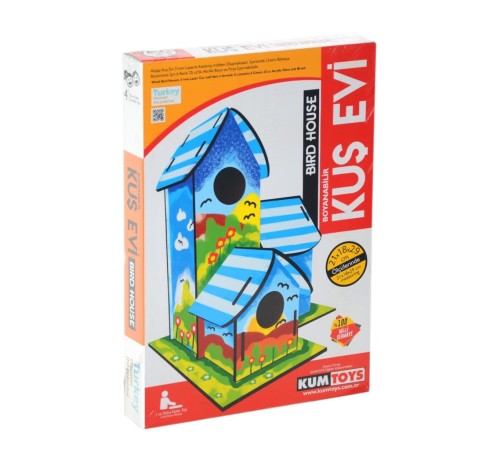 5269 Kumtoys Boyanabilir 3'lü Kuş Evi - Bird House 5269 Kumtoys Boyanabilir 3'lü Kuş Evi - Bird House