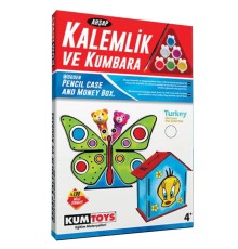 5304 Ahşap Kalemlik ve Kumbara Seti