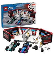 60444 Lego City F1 Garajı ve Mercedes-AMG ve Alpine Arabaları 678 parça +7 yaş