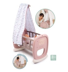 7600220373 Smoby Baby Nurse Oyuncak Bebek için Sallanan Beşik Oyun Seti +18 ay