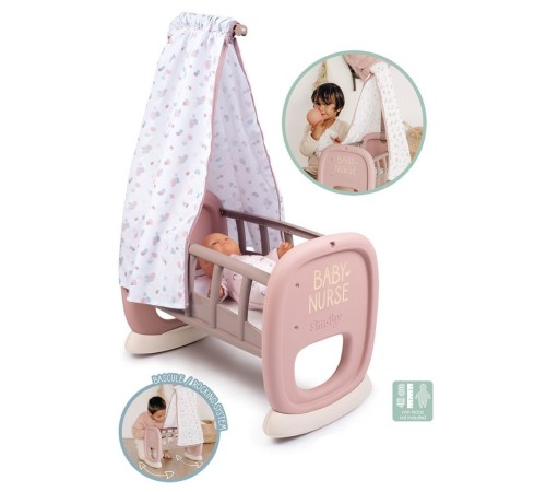 7600220373 Smoby Baby Nurse Oyuncak Bebek için Sallanan Beşik Oyun Seti +18 ay 7600220373 Smoby Baby Nurse Oyuncak Bebek için Sallanan Beşik Oyun Seti +18 ay